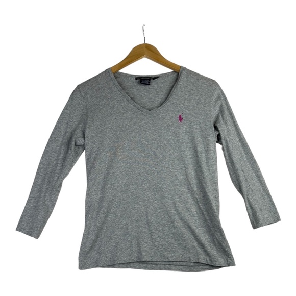 Ralph Lauren Sport Gray V Neck Shirt Size Medium‎ - Picture 1 of 5